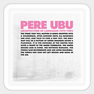 PERE UBU 1979-1982 Sticker